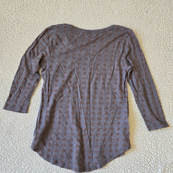 Lucky Brand Gray Patterned Long Sleeve Top - Picture 4 of 4